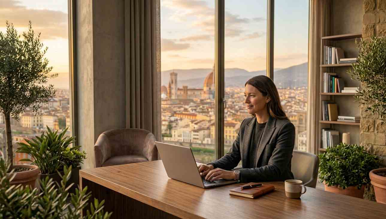 American entrepreneur working remotely in Europe